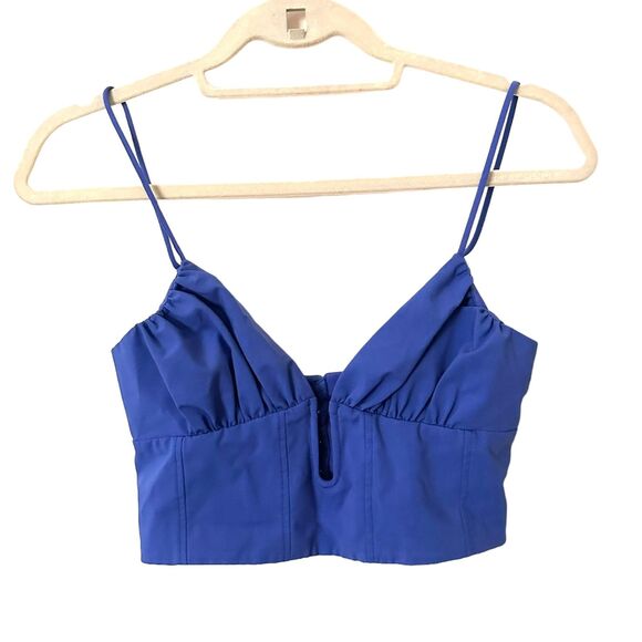 ZARA Corset Crop Top Blue Sz XS‎ - Picture 3 of 5